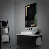 Espejo LED Vertical | Control por interruptor de pared | Luz blanca cálida - Reyze Seria Salono Model 3